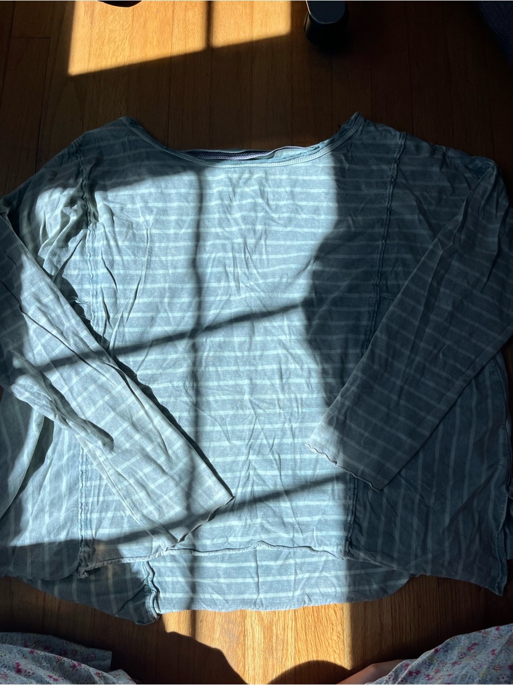 Anthropologie grey and yellow stripe long sleeve